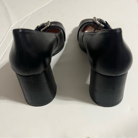 Zara Black SINGLE MONK STRAP LEATHER SHOES 7.5 US - Picture 15 of 16